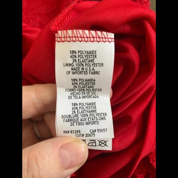 Jump Apparel by Wendye Chaitin Red Lace Bodycon Dress M/L - Picture 5 of 5